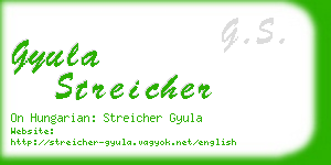 gyula streicher business card